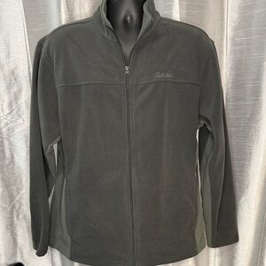Cabela’s Full Zip Fleece Jacket Men’s Large Hand Pockets Outdoor Gray